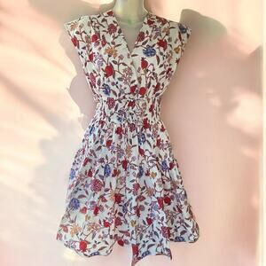 Derek Lam 10 Crosby Tora Women’s Dress Size 2 White Printed V-Neck Dress Party